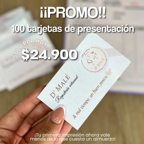 Promo Especial 100 Tarjetas de Presentación por solo $24.900