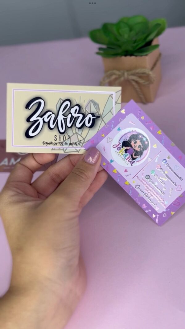 Combo 1000 tarjetas brillantes con diseño